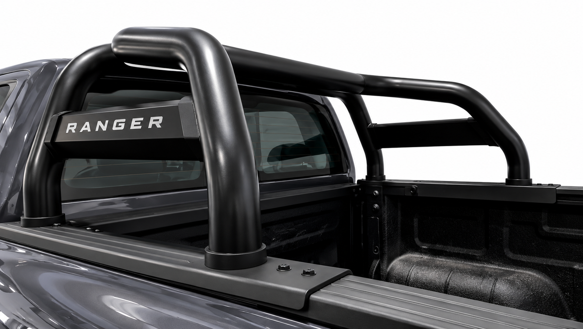 Ford Ranger Next Gen Extended Cab Black Coated Stainless Steel Sill Mount Sports Bar