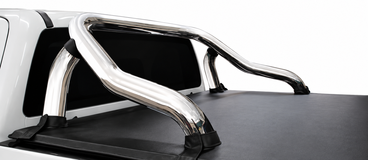 Isuzu D-Max Gen 7 Polished Stainless Steel Fleet Sports Bar – With Brake Light – Double Cab & Xtra Cab