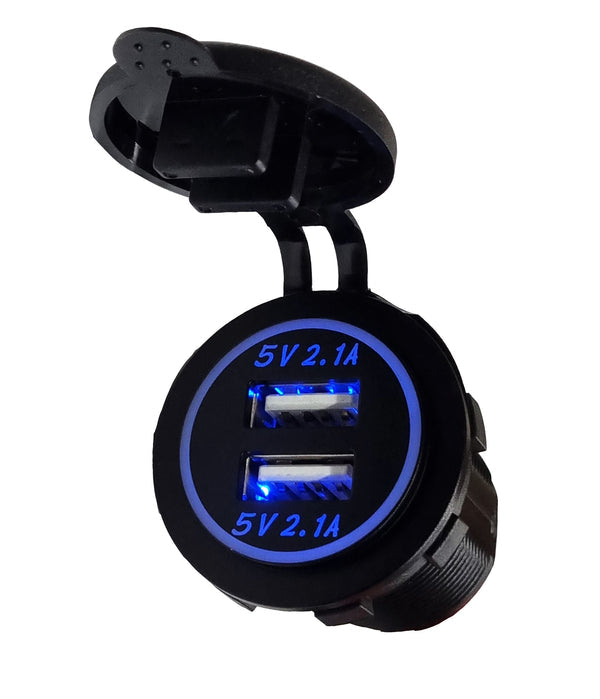 Dual 2.1A USB Socket Charger - Backlight LED