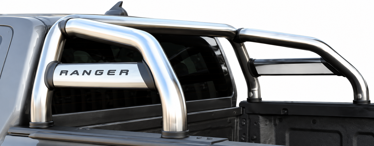 Ford Ranger Next Gen Extended Cab Polished Stainless Steel Sill Mount Sports Bar