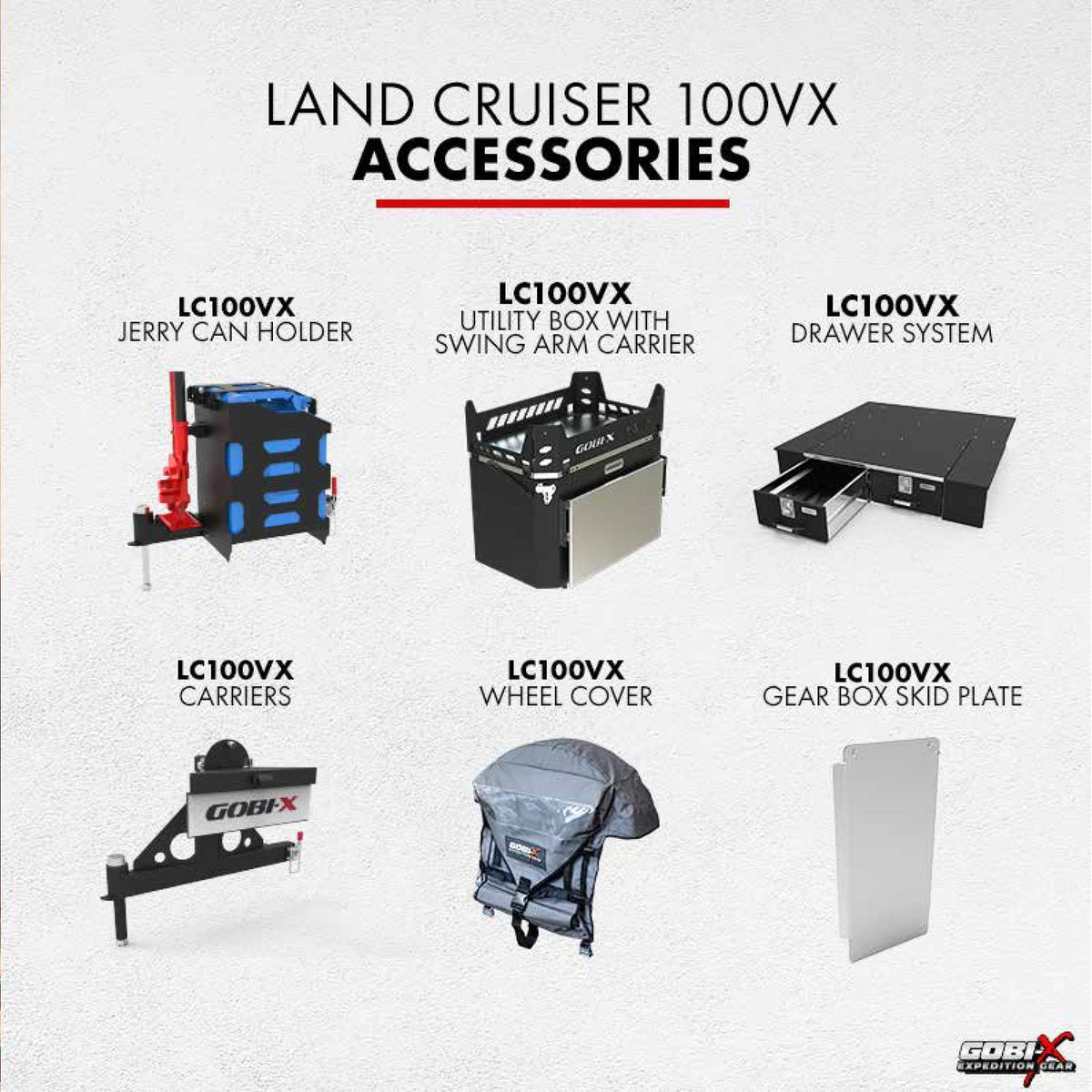 Toyota Land Cruiser 100 VX Drawer System - labelled accessory reference sheet