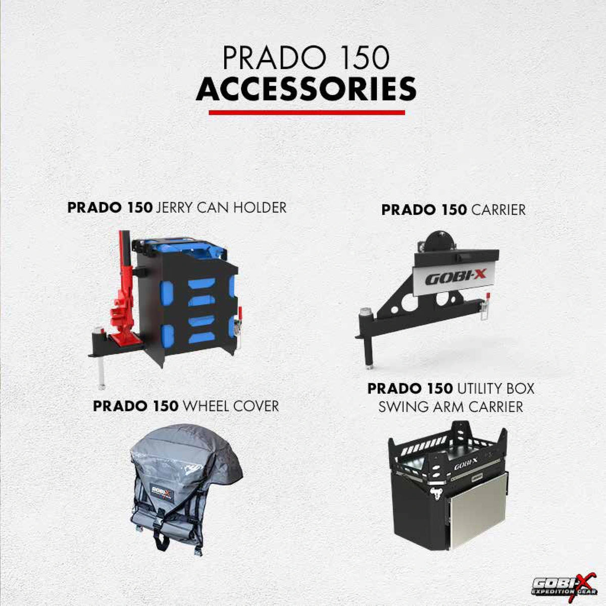 Toyota Prado 150 Jerry Can Holder - labelled accessory reference sheet