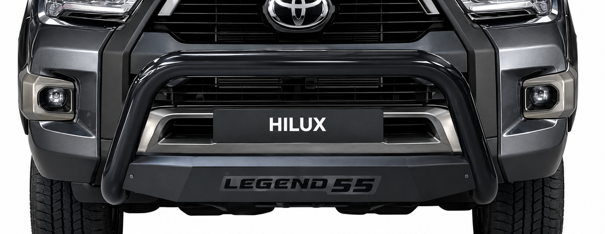 Toyota Hilux Legend 55 Black Stainless Steel Nudge Bar