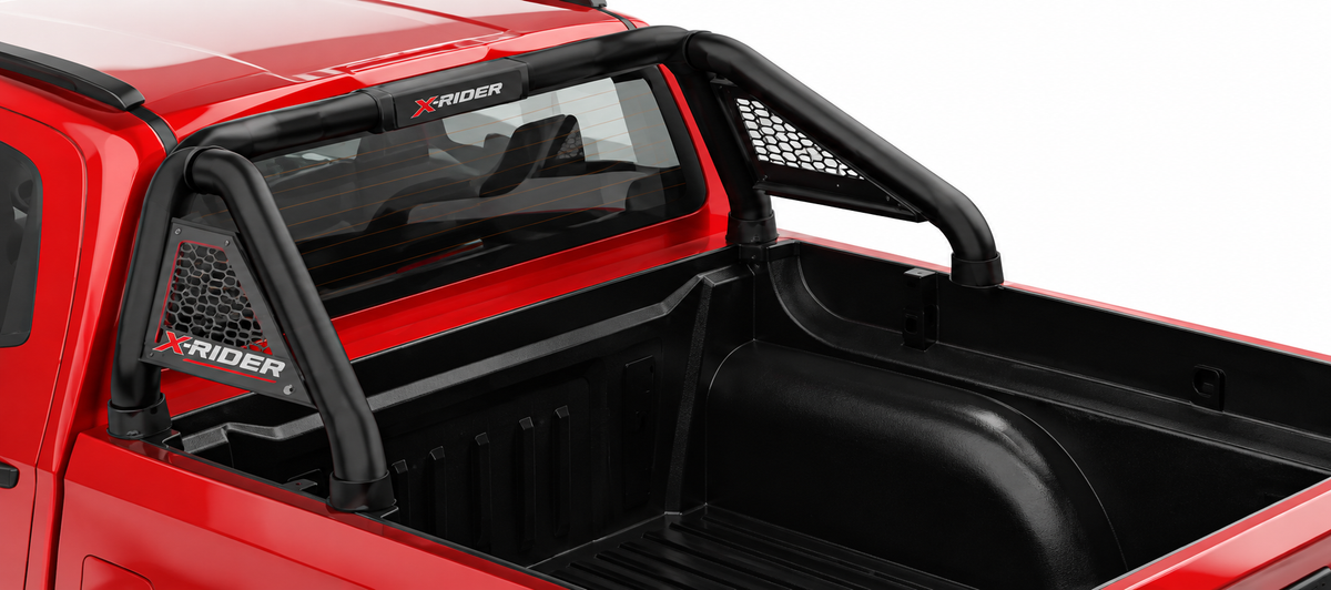 Isuzu D-Max X-Rider Gen 7 Black Stainless Steel Short-Leg Sports Bar – Double Cab & Xtra Cab