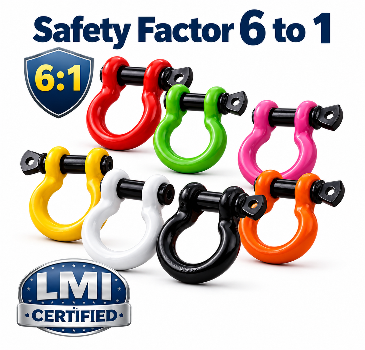 3.25T Screw Pin Bow Shackle - Black
