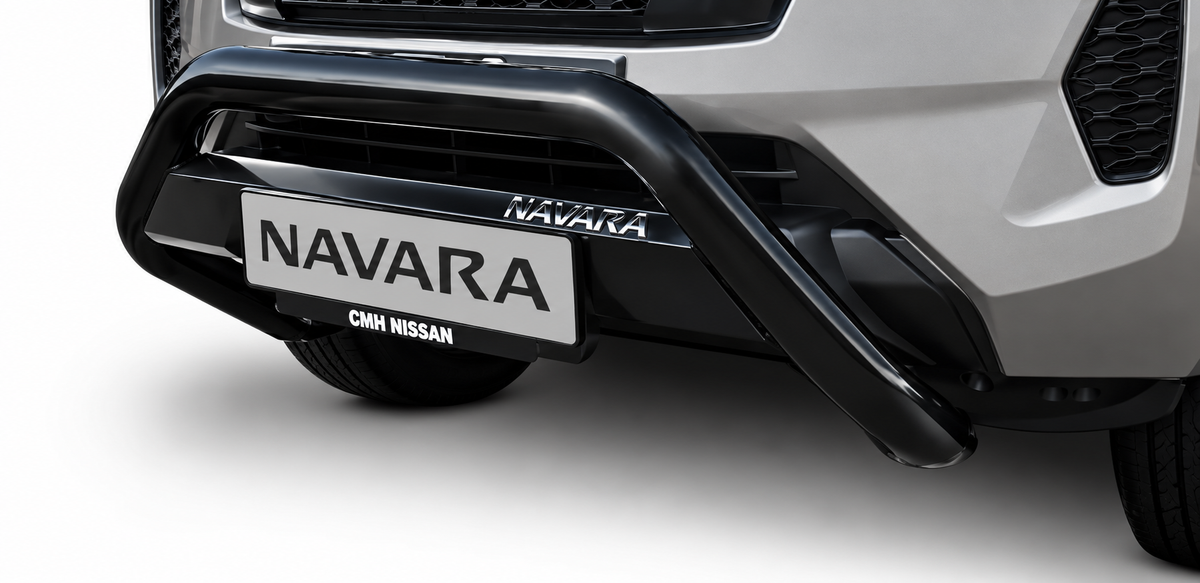 Nissan Navara D23 Black Coated Stainless Steel Nudge Bar