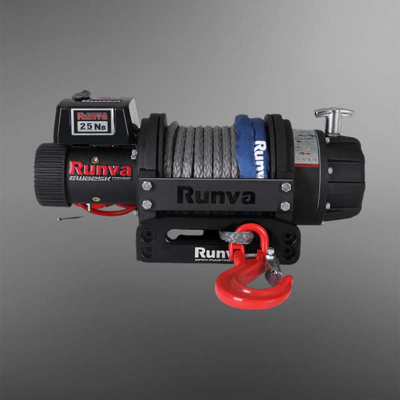 Runva Winch 25,000lb 24V with Synthetic Rope Heavy Duty Industrial Winch