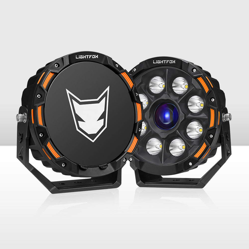 Lightfox 9-Inch Laser LED Driving Lights – 15,046 Lumens, 2,226m