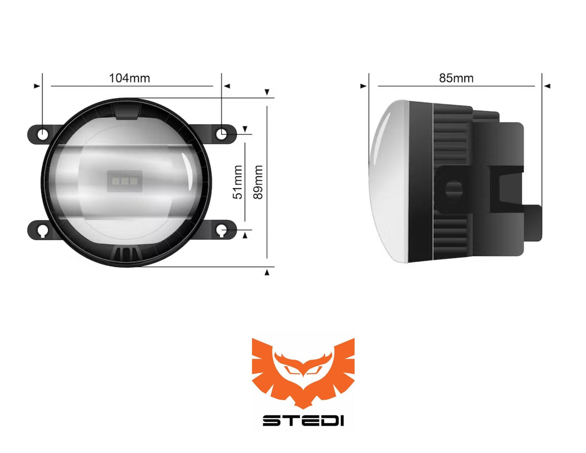 STEDI Universal Type A LED Fog Light Conversion Kit — view 4