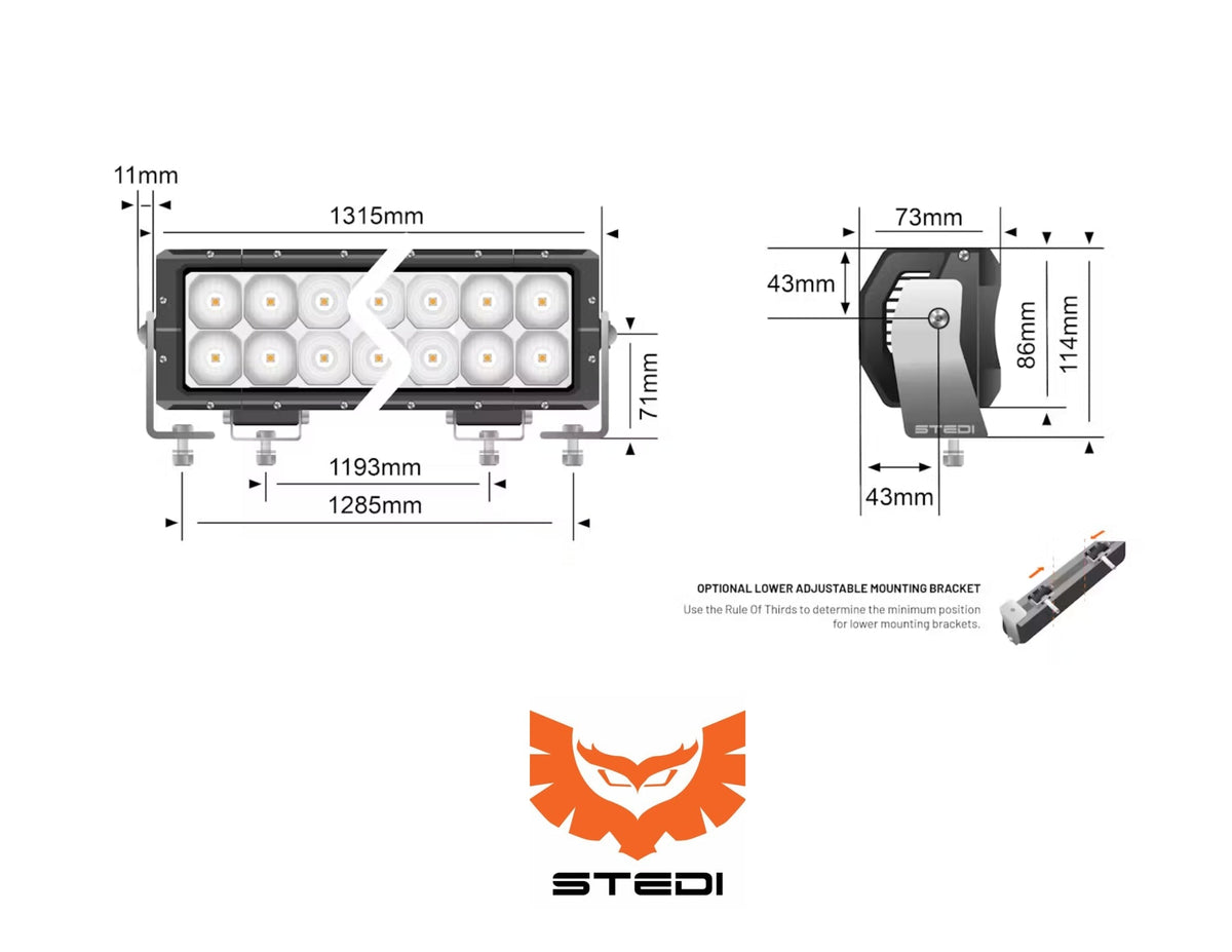 STEDI ST4K 52" 100 LED Double Row Light Bar — view 3