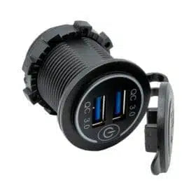 Dual QC3 USB Socket with On/Off Switch