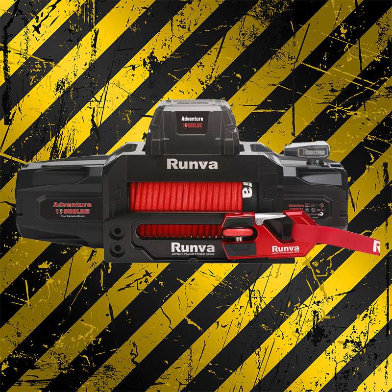 Runva Adventure Series 13,000lb 12V Electric Winch with Synthetic Rope, IP67