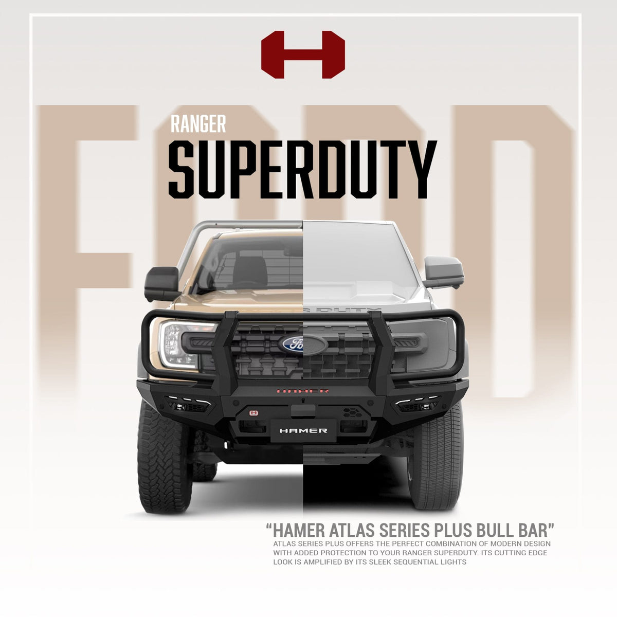 Atlas series Plus bull bar for Ford Ranger Superduty (2025–Present)