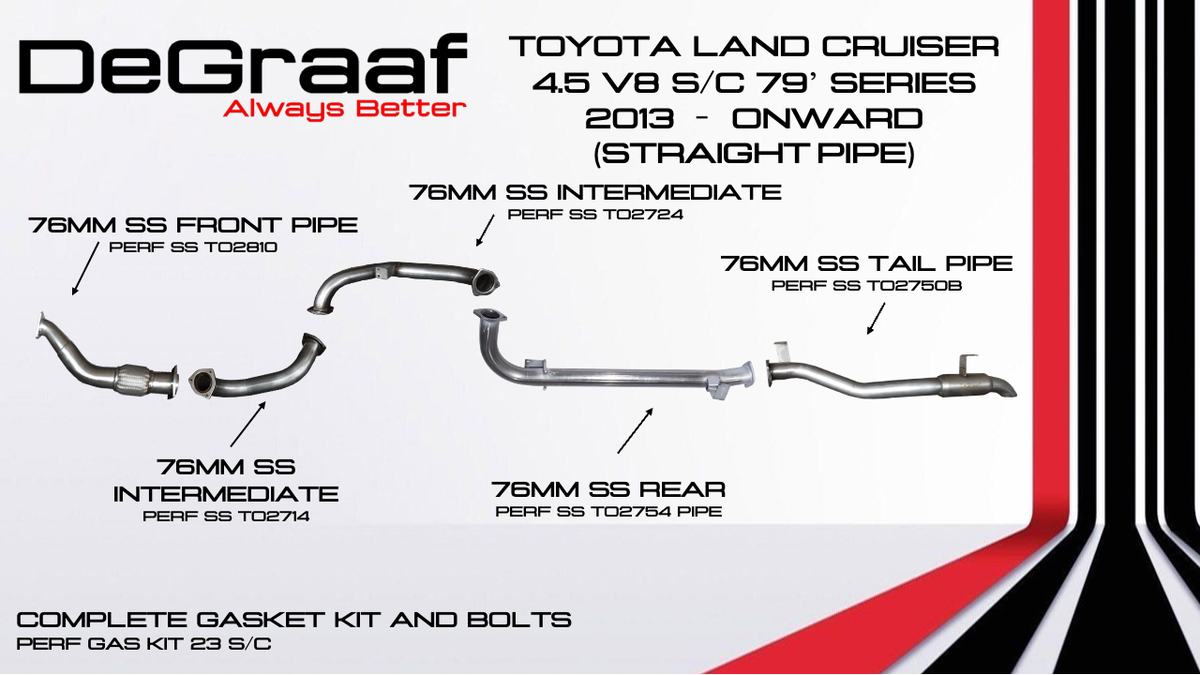 Toyota Land Cruiser V8 '79 Series Single Cab Straight Pipe System