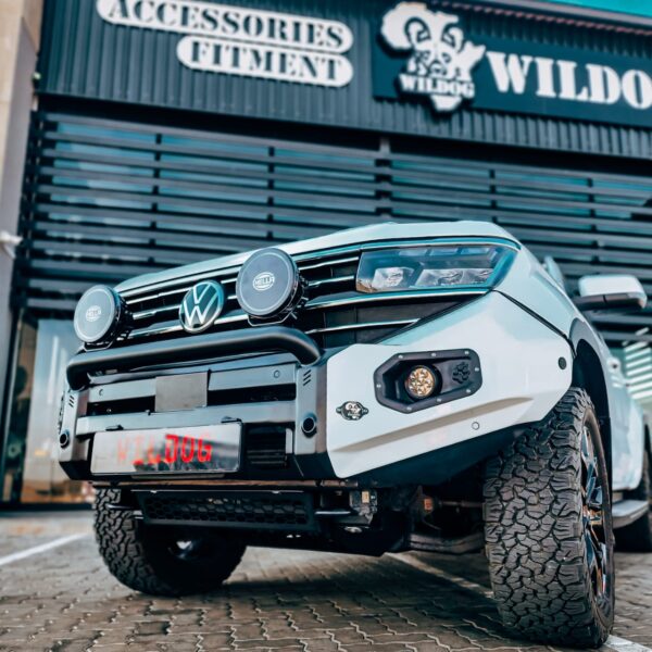 Amarok Next Gen K9 Front, Round Nudge, Spotlight brkts, Colour - Wildog Volkswagen accessory
