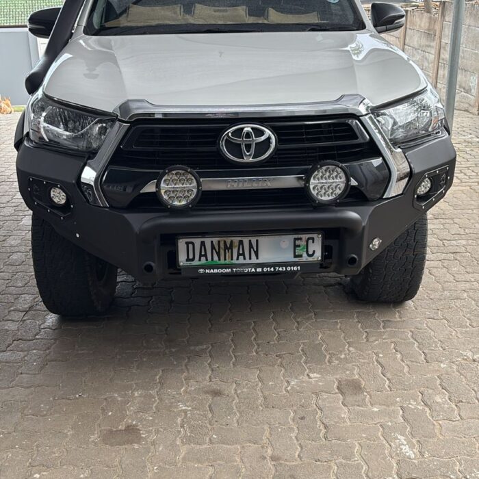 Raider (2021+) Legend / Raider X (Big Flares) K9 Front, Round Nudge, Spotlight Brackets, Black - Toyota Hilux Raider 2021+