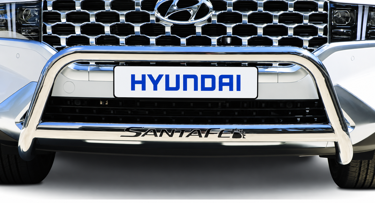 Hyundai Santa Fe 2021 Polished Stainless Steel Nudge Bar