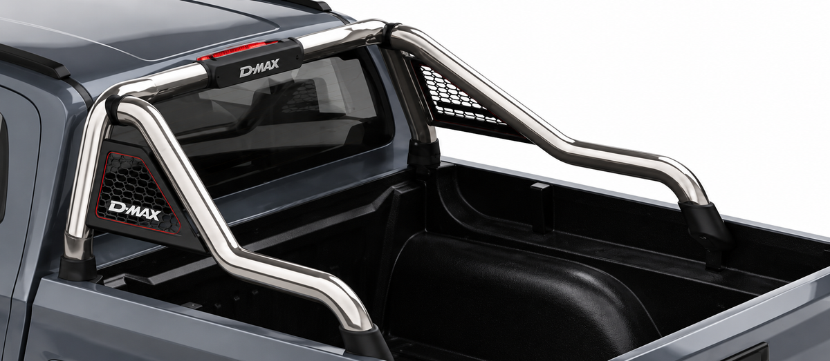 Isuzu D-Max Gen 7 Polished Stainless Steel Long-Leg Sports Bar – Double Cab & Xtra Cab