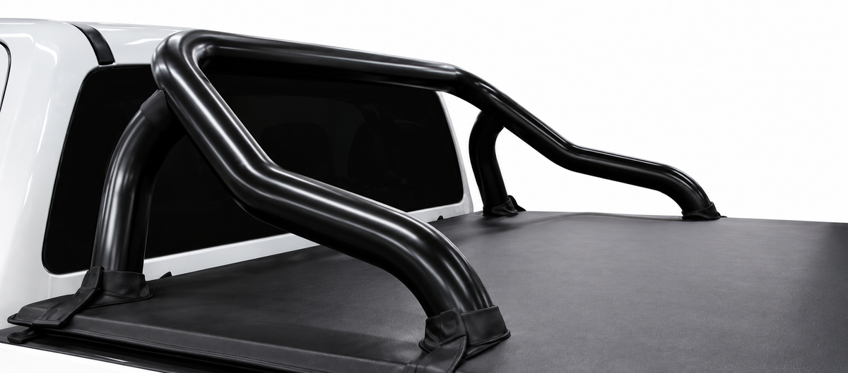 Isuzu D-Max Gen 7 Black Stainless Steel Fleet Sports Bar – With Brake Light – Single Cab