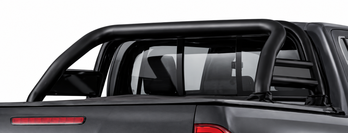 Toyota Hilux Legend 55 Black Stainless Steel Styling Bar – Base Plate Mount