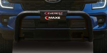Ford Everest Next Gen Black Coated Stainless Steel Nudge Bar with Branded Cover