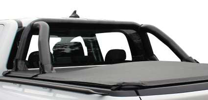 Ford Ranger Next Gen Double Cab Black Coated Stainless Steel Fleet Sports Bar - Top Mount