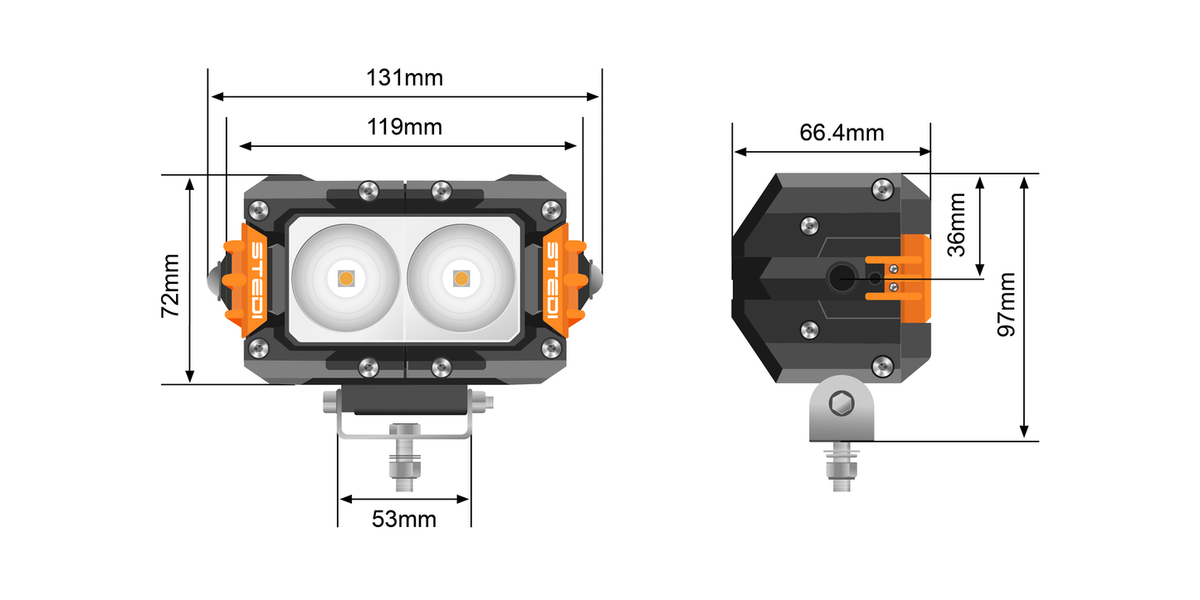 STEDI ST3301 Pro 4.6" 2 LED Work Light — view 6