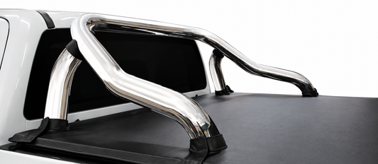 Isuzu D-Max Gen 7 Polished Stainless Steel Fleet Sports Bar – With Brake Light – Double Cab & Xtra Cab