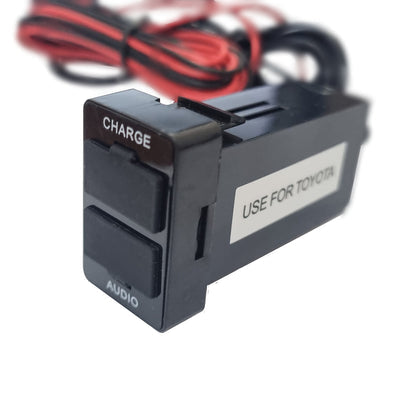 Toyota Hilux/Fortuner 2016+ 2.1A/1A USB Car Charger & Audio Extender (32x20mm)