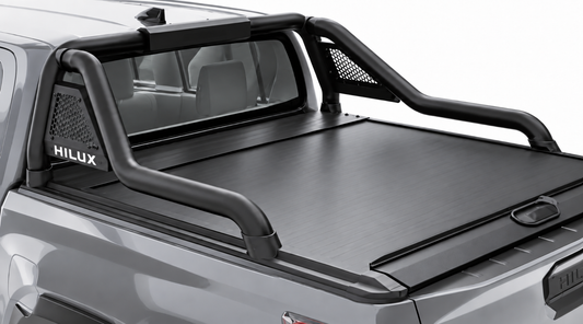 Toyota Hilux 2026 Black Stainless Steel Short Leg Sill Mount Sports Bar