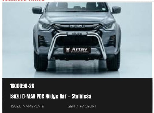 Isuzu D-MAX PDC Nudge Bar Stainless