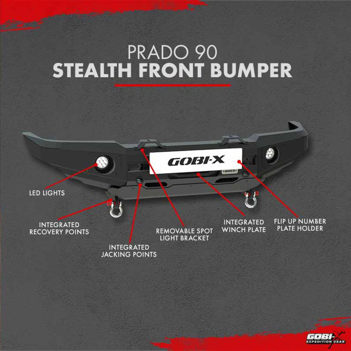 Toyota Prado 90 Stealth Front Bumper