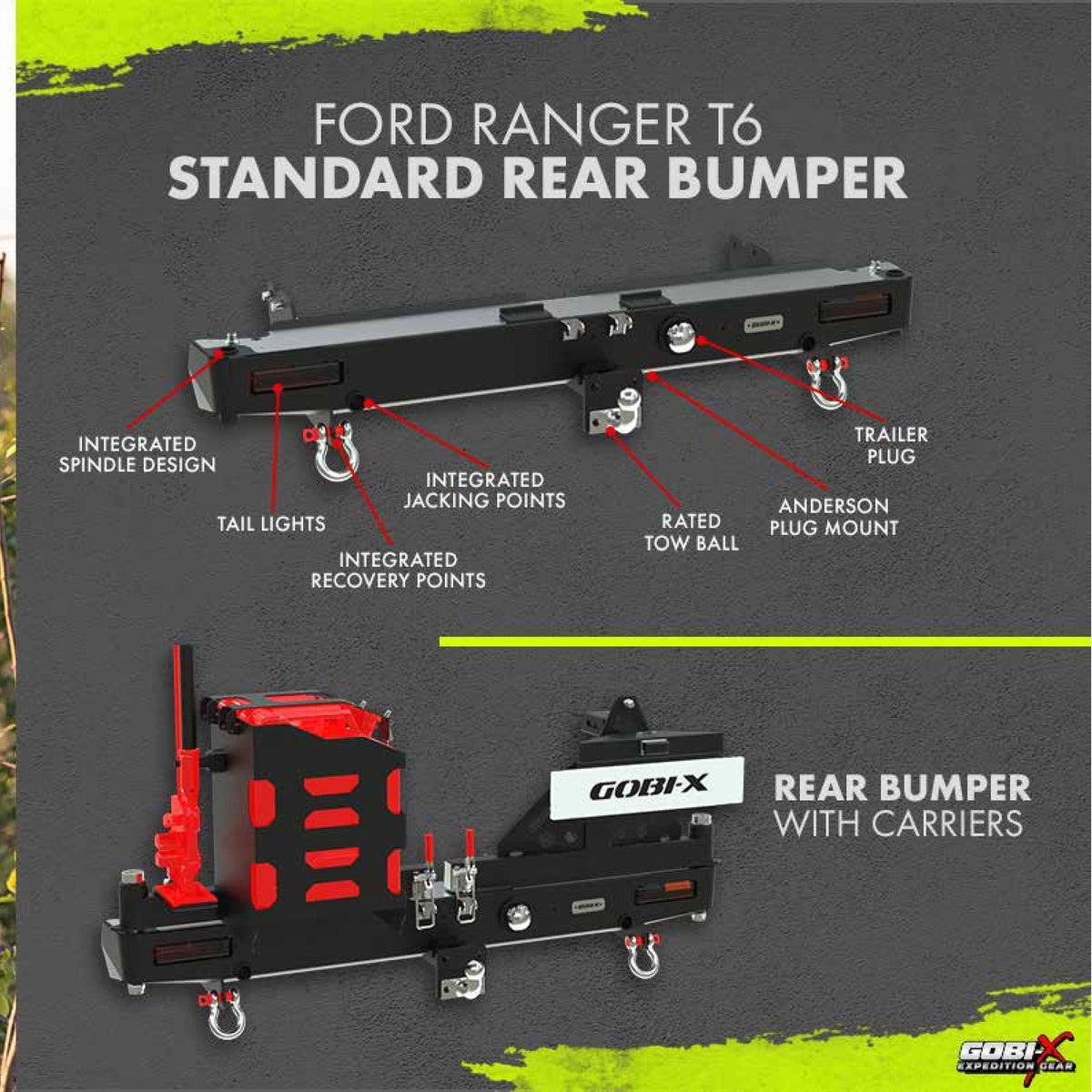Ford Ranger T6 2012–2022 Standard Rear Bumper