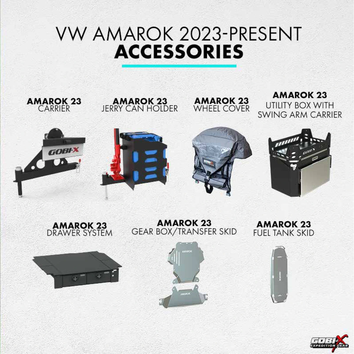 Volkswagen Amarok 2023+ Spare Wheel Cover - labelled accessory reference sheet