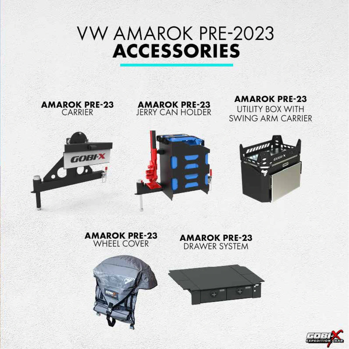 Volkswagen Amarok Pre-2023 Spare Wheel Cover - labelled accessory reference sheet