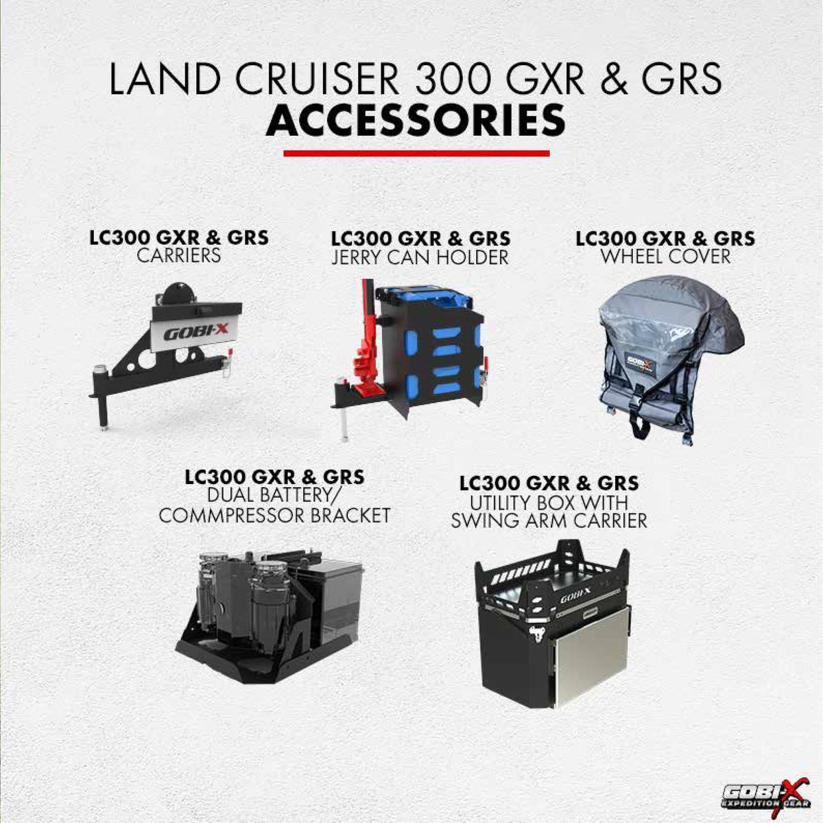 Toyota Land Cruiser 300 GXR / GRS Swing-Arm Carrier - labelled accessory reference sheet