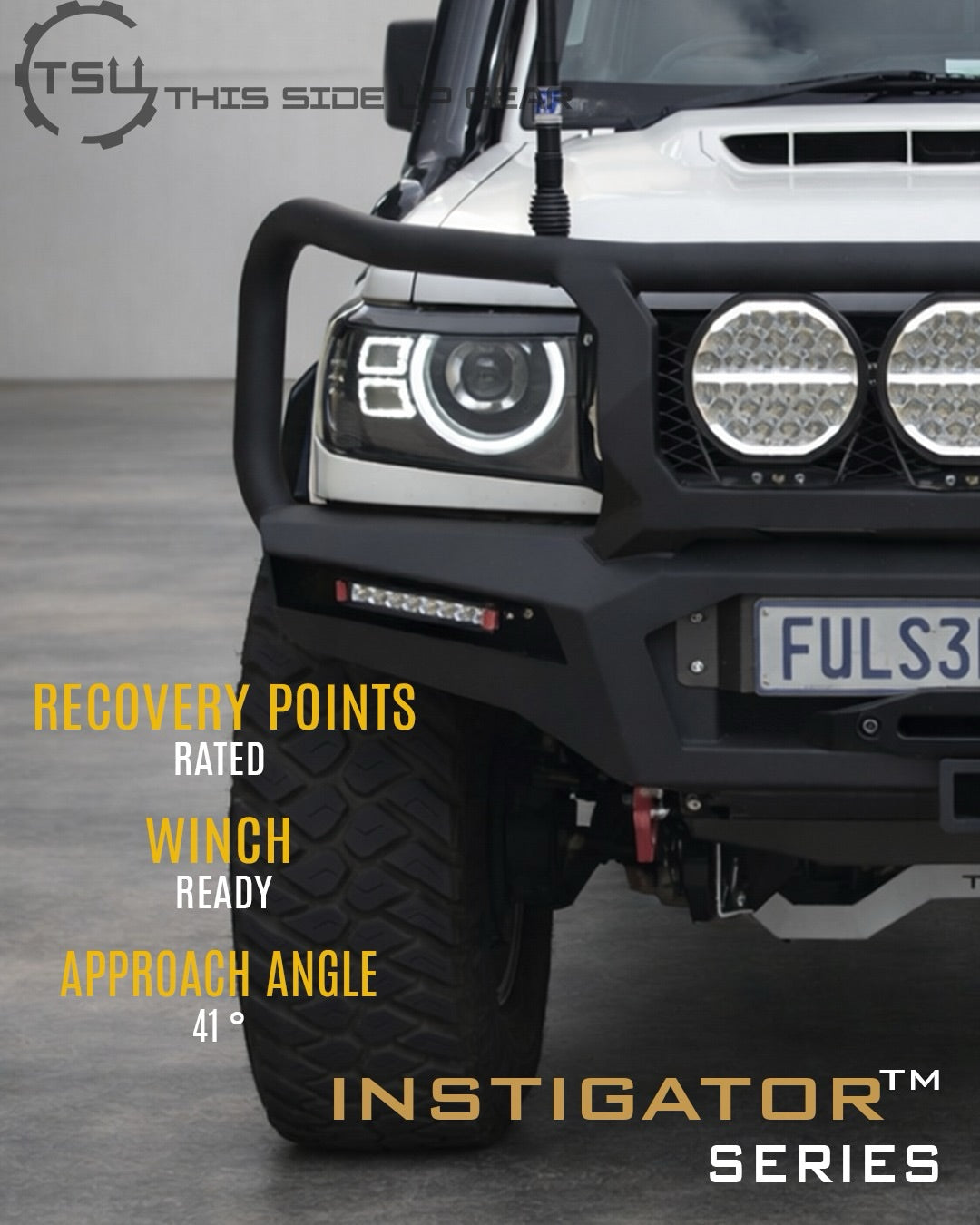 TSU Gear Toyota Land Cruiser 76 Front Replacement Bumper Full Hoops - view 2