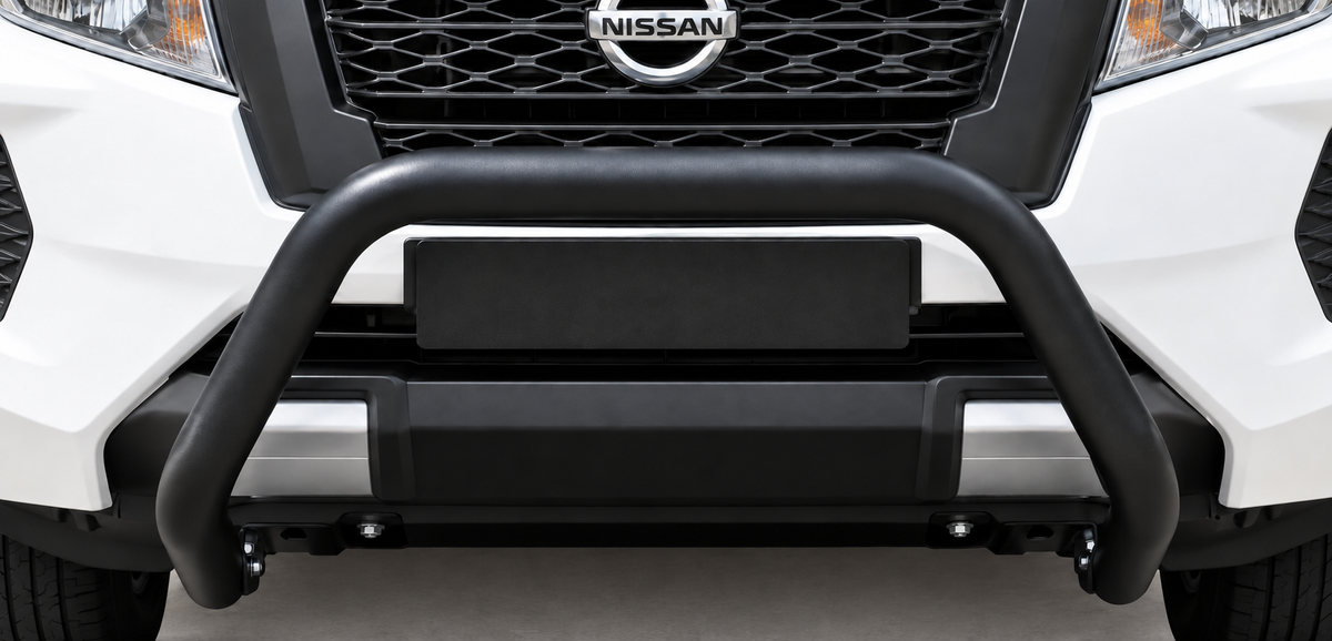 Nissan Navara D23 Black Coated Stainless Steel Fleet Nudge Bar