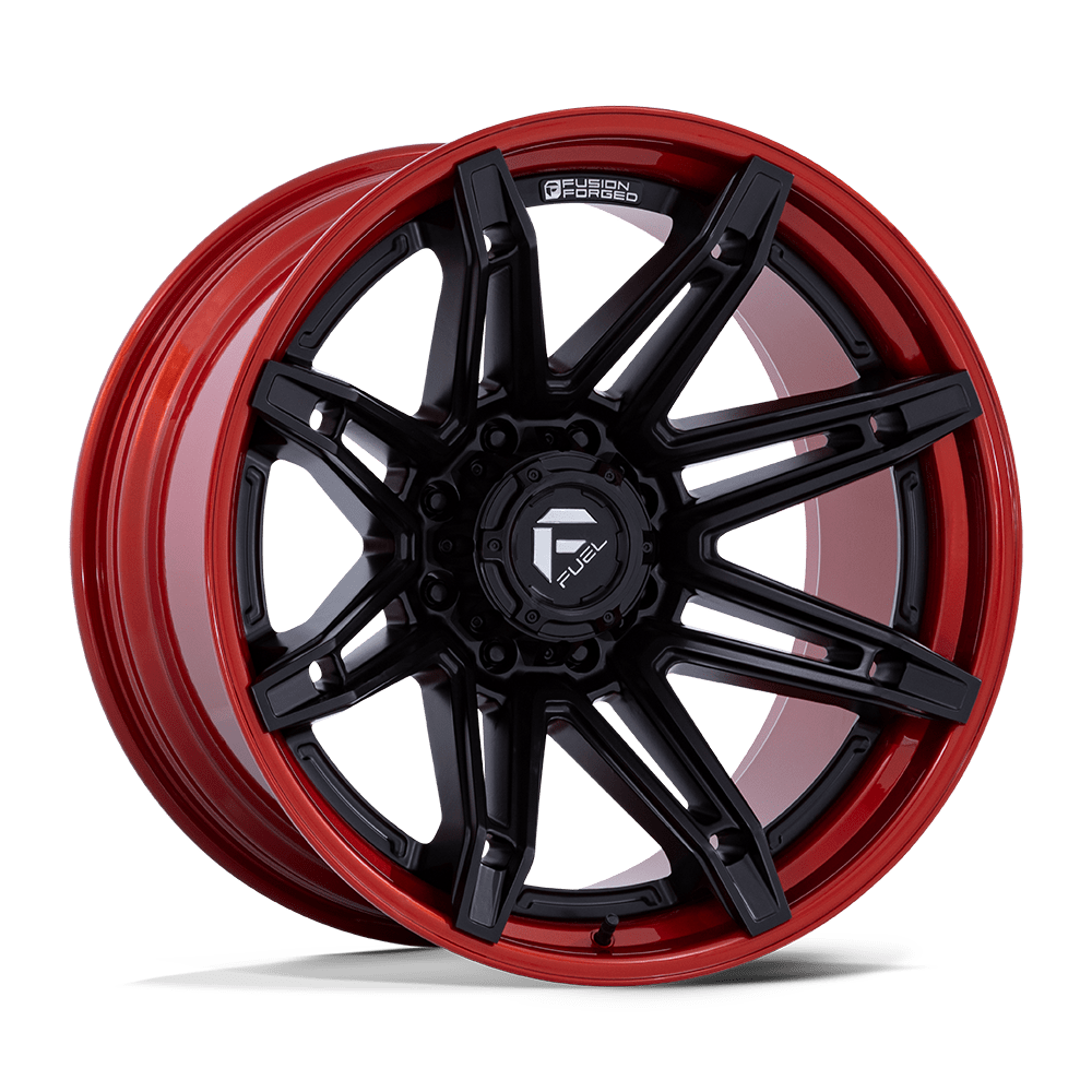 Brawl Alloy Wheel – Matte Black with Candy Red Lip