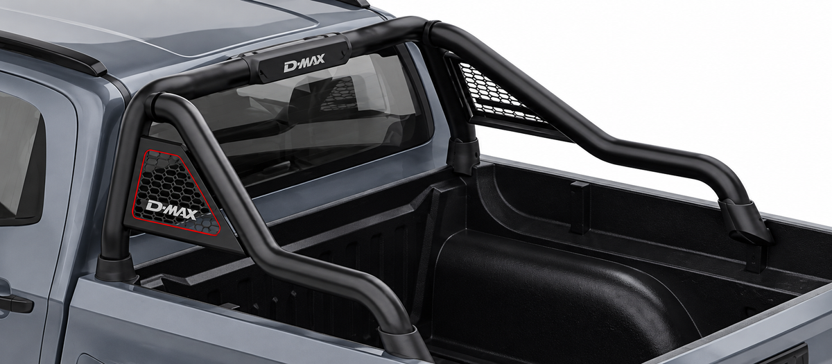 Isuzu D-Max Gen 7 Black Stainless Steel Long-Leg Sports Bar – Double Cab & Xtra Cab