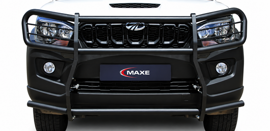 Mahindra Pik Up Black Stainless Steel Parking Sensor Compatible Fullface Bull Bar