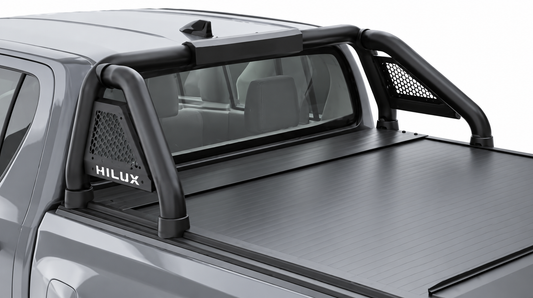 Toyota Hilux 2026 Black Stainless Steel Short Leg RollaTop Compatible Sports Bar