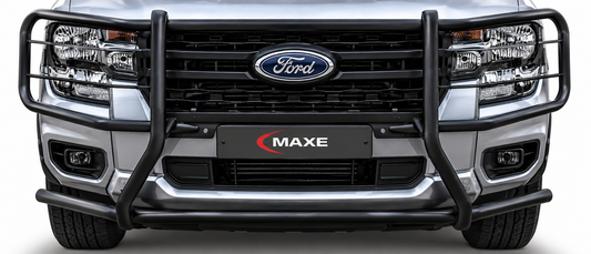 Ford Ranger Next Gen Black Coated Stainless Steel Full-Face Bull Bar with Headlight Guards