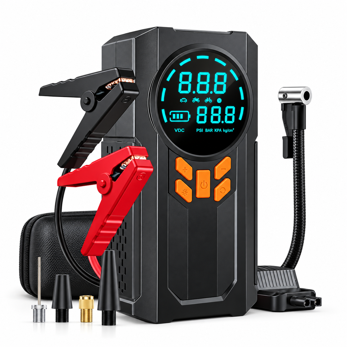 Portable Compressor and Jump Starter Kit