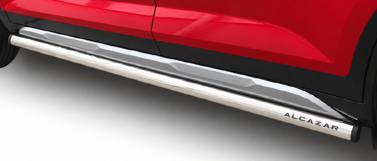 Hyundai Alcazar 2025 Polished Stainless Steel Oval Side Bars