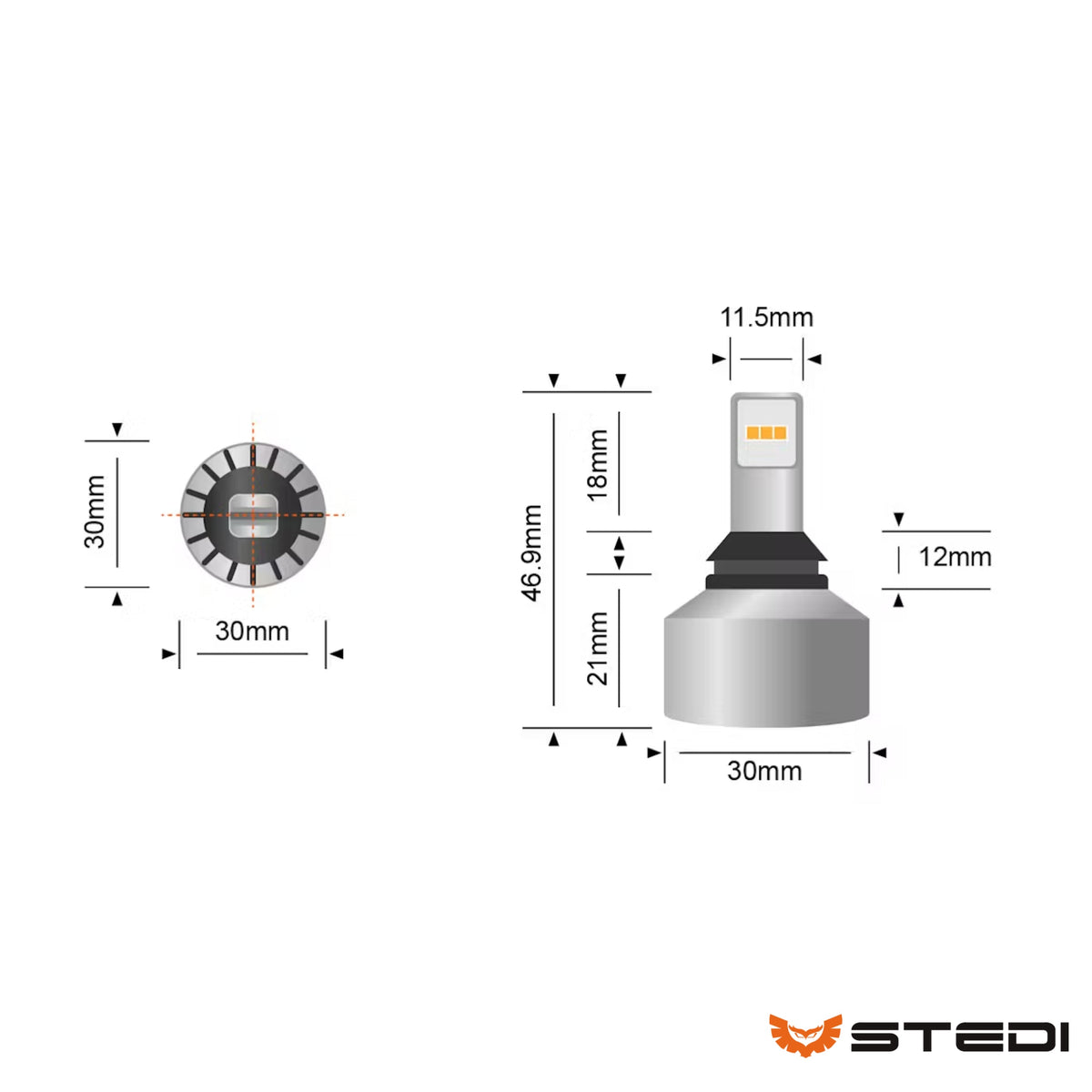 STEDI 1,000 Lumen T10 / T15 Reverse LED Upgrade (Pair) — view 3