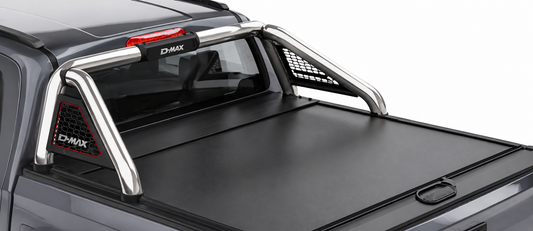 Isuzu D-Max Gen 7 Polished Stainless Steel Short-Leg Sports Bar – RollaTop Compatible – Double Cab