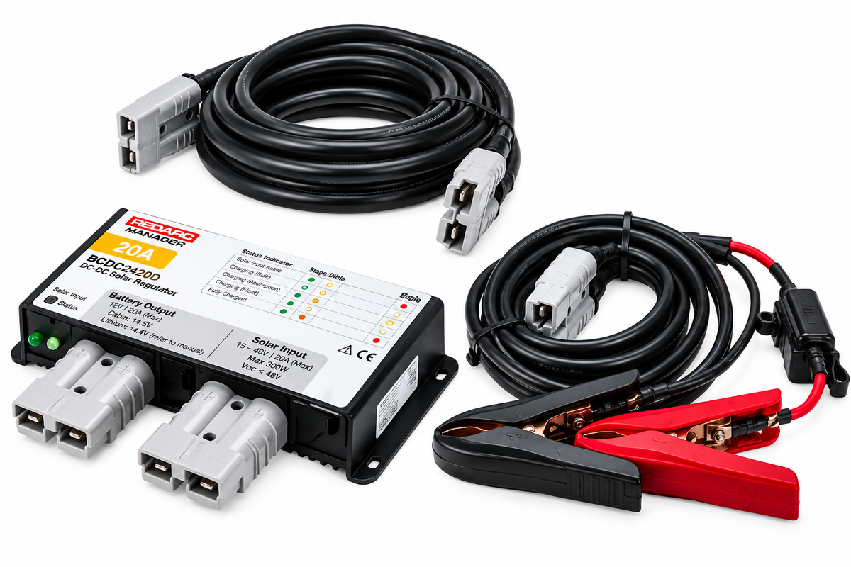 20 Amp Solar Regulator and Cable Value Pack