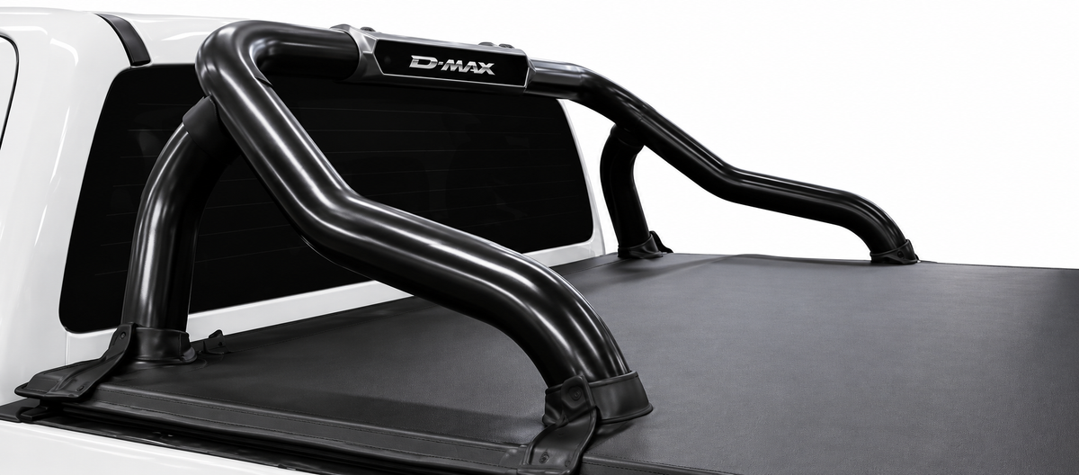 Isuzu D-Max Gen 7 Black Stainless Steel Branded Sports Bar – Without Brake Light – Double Cab & Xtra Cab