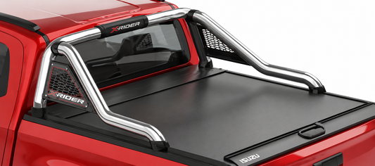 Isuzu D-Max X-Rider Gen 7 Polished Stainless Steel Long-Leg Sports Bar – RollaTop Compatible – Double Cab